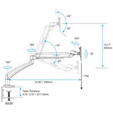 STARTECH Single Monitor Arm - Slim Profile - Supports Monitors up to 26” - Adjustable Computer Monitor Stand - VESA Stand (ARMSLIM) (ARMSLIM)
