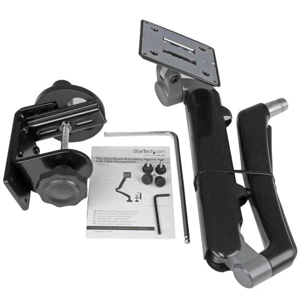 STARTECH Single Monitor Arm - Slim Profile - Supports Monitors up to 26” - Adjustable Computer Monitor Stand - VESA Stand (ARMSLIM) (ARMSLIM)