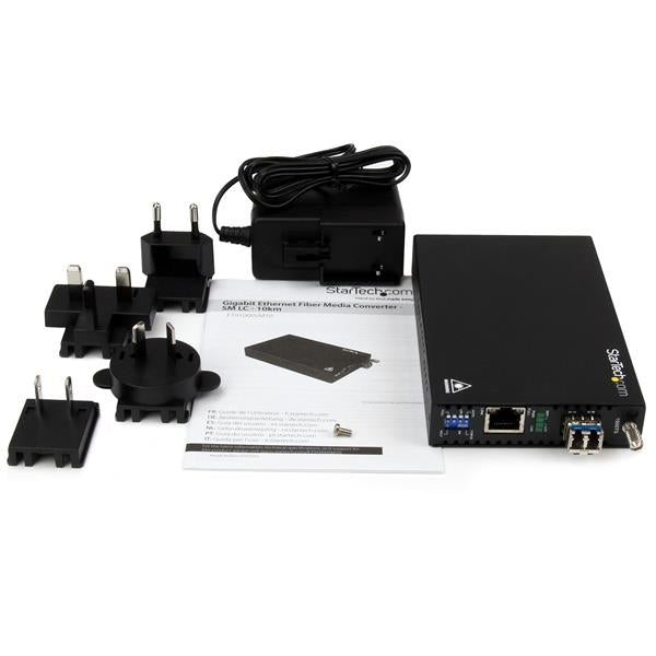 STARTECH Singlemode (SM) LC Fiber Media Converter for 1Gbe Network - 10km - Gigabit Ethernet - 1310nm - with SFP Transceiver (ET91000SM10) (ET91000SM10)