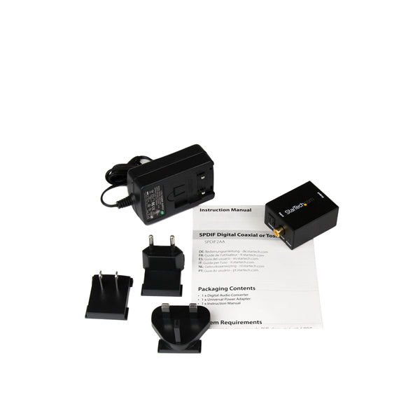 STARTECH SPDIF Digital Coaxial or Toslink Optical to Stereo RCA Audio Converter - Digital Audio Adapter (SPDIF2AA)