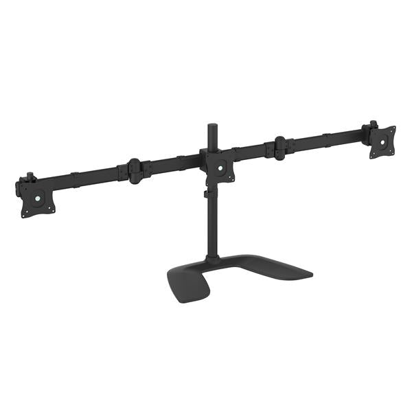 STARTECH Triple Monitor Stand - Articulating - For Monitors 13” to 27” Adjustable VESA Computer Monitor Stand for 3 Monitor Setup - Steel - Black (ARMBARTRIO2) (ARMBARTRIO2)