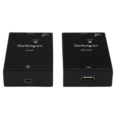 STARTECH USB 2.0 Extender over Cat5e|Cat6 Cable (RJ45) - Up to 165ft (50m) - High Speed USB Port Extender Adapter Kit - Powered - USB over Ethernet Cable Extender - 480Mbps - Metal (USB2001EXTV) (USB2001EXTV)