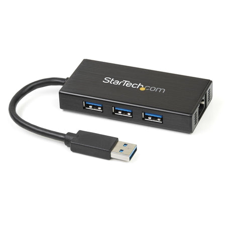 STARTECH USB 3.0 Hub with Gigabit Ethernet Adapter - 3 Port - NIC - USB Network | LAN Adapter | Windows & Mac Compatible (ST3300GU3B) (ST3300GU3B)
