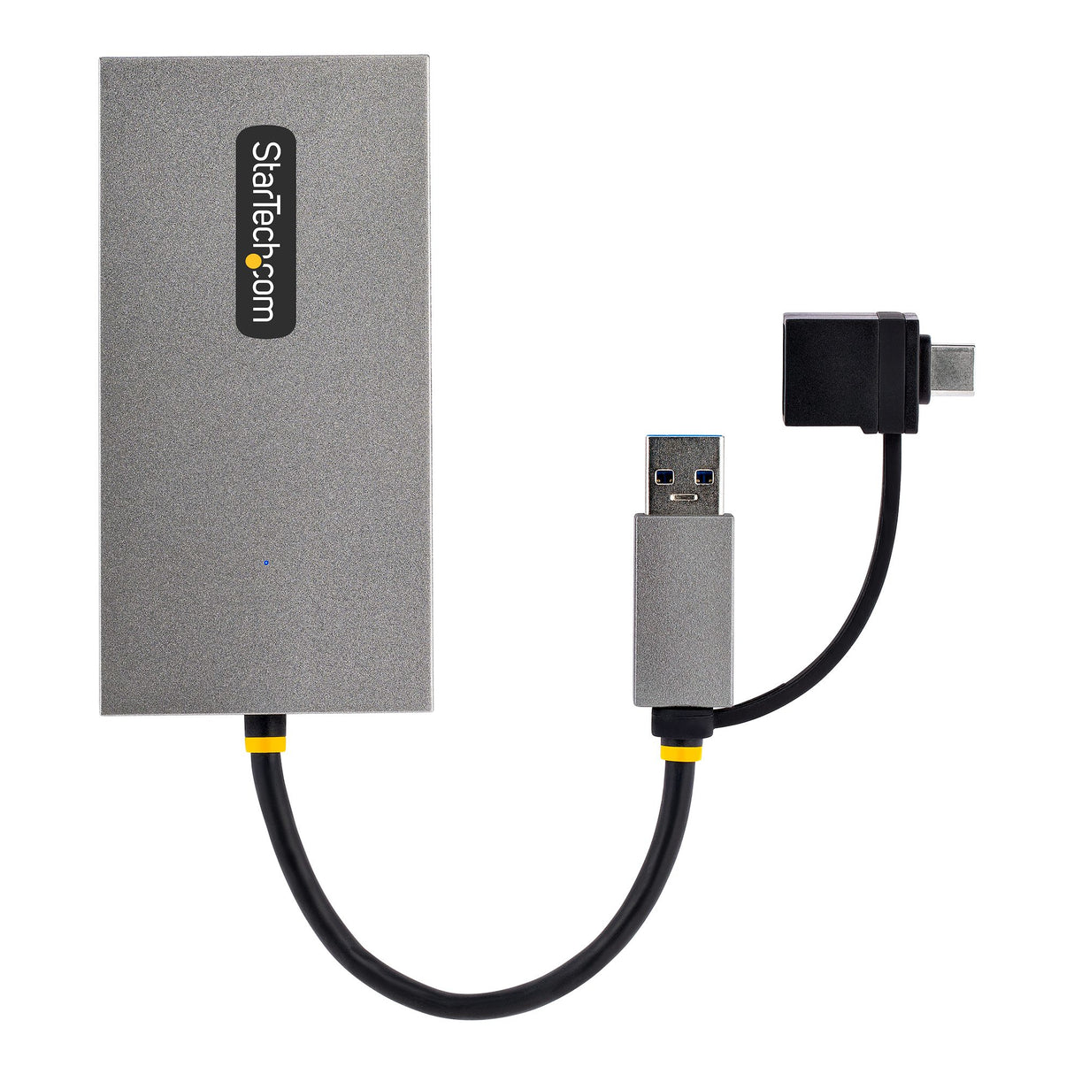 STARTECH USB 3.0 or USB-C to Dual HDMI Adapter for Windows & macOS | 2x HDMI Displays (1x 4K30Hz | 1x 1080p) | Integrated USB-A to C Dongle | 4in|11cm Cable (107B-USB-HDMI) (107B-USB-HDMI)