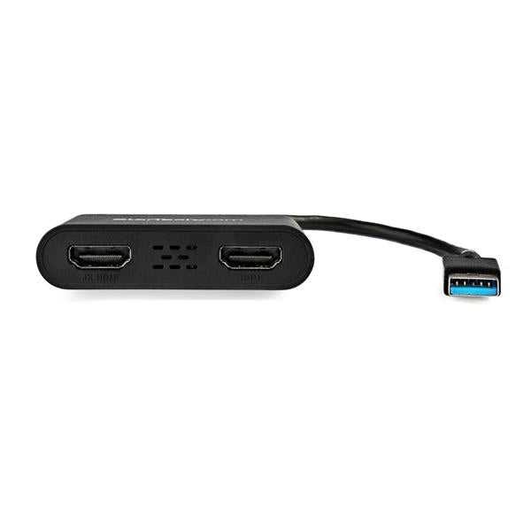 STARTECH USB 3.0 to Dual HDMI Adapter - 1x 4K 30Hz & 1x 1080p - External Video & Graphics Card - USB Type-A to HDMI Dual Monitor Display Adapter - Supports Windows Only - Black (USB32HD2) (USB32HD2)