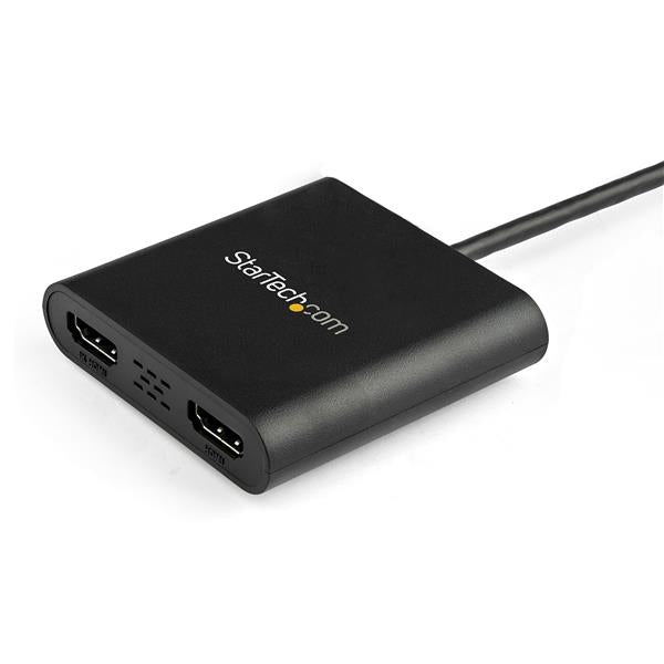 STARTECH USB 3.0 to Dual HDMI Adapter - 1x 4K 30Hz & 1x 1080p - External Video & Graphics Card - USB Type-A to HDMI Dual Monitor Display Adapter - Supports Windows Only - Black (USB32HD2) (USB32HD2)
