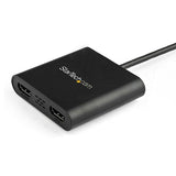 STARTECH USB 3.0 to Dual HDMI Adapter - 1x 4K 30Hz & 1x 1080p - External Video & Graphics Card - USB Type-A to HDMI Dual Monitor Display Adapter - Supports Windows Only - Black (USB32HD2) (USB32HD2)