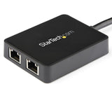 STARTECH USB 3.0 to Dual Port Gigabit Ethernet Adapter NIC w| USB Port - USB 3 Gigabit LAN Network Adapter - 10|100|100 (USB32000SPT)