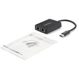 STARTECH USB 3.0 to Dual Port Gigabit Ethernet Adapter NIC w| USB Port - USB 3 Gigabit LAN Network Adapter - 10|100|100 (USB32000SPT)