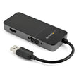 STARTECH USB 3.0 to HDMI and VGA Adapter - 4K|1080p USB Type-A Dual Monitor Multiport Adapter Converter - External Video Graphics Card for Multiple Screens - Multi Display USB Adapter (USB32HDVGA) (USB32HDVGA)