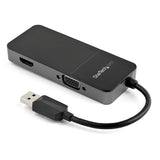 STARTECH USB 3.0 to HDMI and VGA Adapter - 4K|1080p USB Type-A Dual Monitor Multiport Adapter Converter - External Video Graphics Card for Multiple Screens - Multi Display USB Adapter (USB32HDVGA) (USB32HDVGA)
