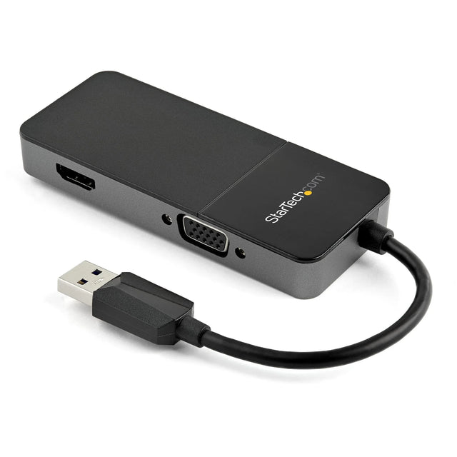 STARTECH USB 3.0 to HDMI and VGA Adapter - 4K|1080p USB Type-A Dual Monitor Multiport Adapter Converter - External Video Graphics Card for Multiple Screens - Multi Display USB Adapter (USB32HDVGA) (USB32HDVGA)