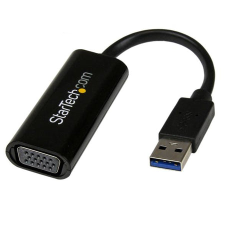 STARTECH USB 3.0 to VGA Adapter - Slim Design - 1920x1200 - External Video & Graphics Card - Dual Monitor Display Adapter - Supports Windows (USB32VGAES) (USB32VGAES)