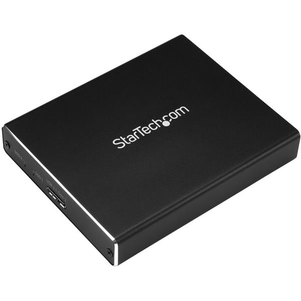 STARTECH USB 3.1 SSD Enclosure | 10 Gbps | Aluminum | External Hard Drive Enclosure | M.2 to SATA | Raid Drive Enclosure (SM22BU31C3R)