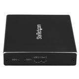 STARTECH USB 3.1 SSD Enclosure | 10 Gbps | Aluminum | External Hard Drive Enclosure | M.2 to SATA | Raid Drive Enclosure (SM22BU31C3R)