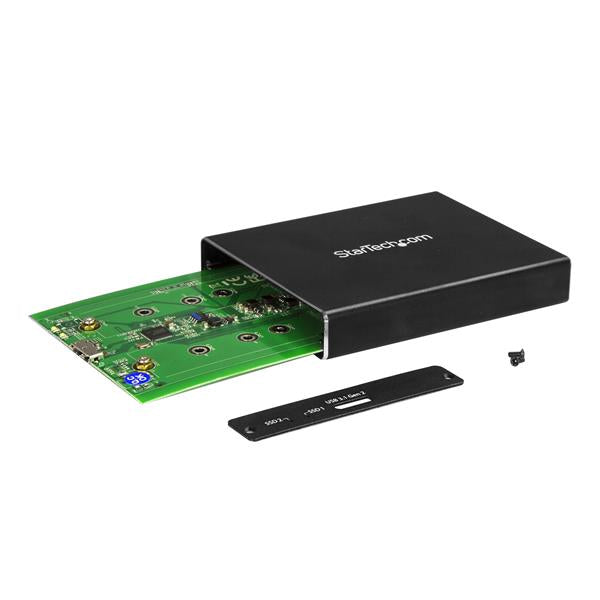 STARTECH USB 3.1 SSD Enclosure | 10 Gbps | Aluminum | External Hard Drive Enclosure | M.2 to SATA | Raid Drive Enclosure (SM22BU31C3R)