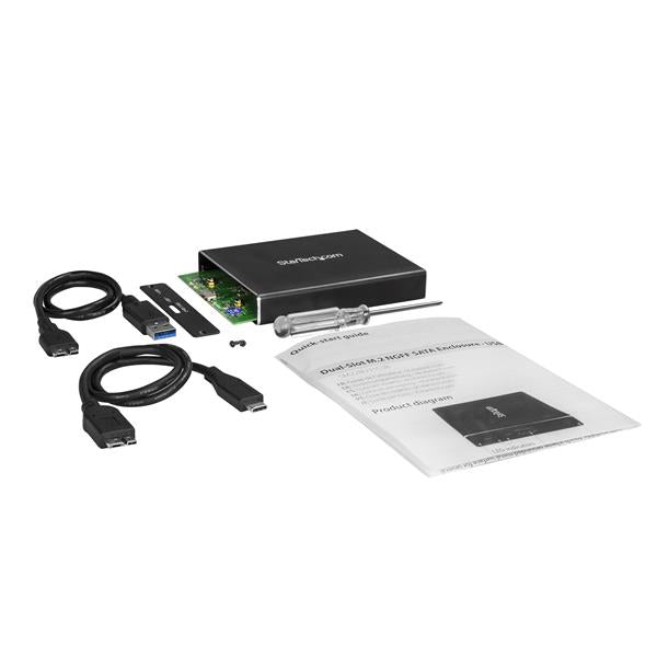 STARTECH USB 3.1 SSD Enclosure | 10 Gbps | Aluminum | External Hard Drive Enclosure | M.2 to SATA | Raid Drive Enclosure (SM22BU31C3R)