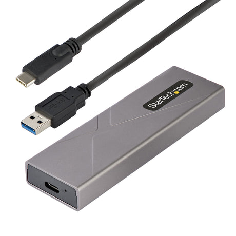 STARTECH USB-C 10Gbps to M.2 NVMe or M.2 SATA SSD Enclosure - Tool-free External M.2 PCIe|SATA NGFF SSD Aluminum Case - USB Type-C&A Host Cables - Supports 2230|2242|2260|2280 (M2-USB-C-NVME-SATA) (M2-USB-C-NVME-SATA)