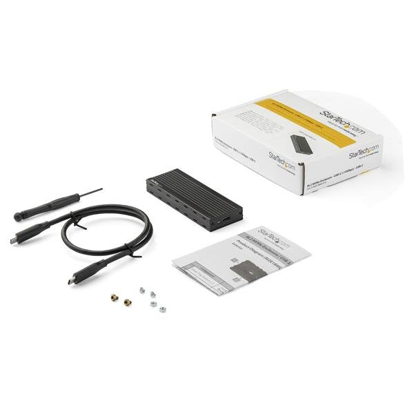 STARTECH USB-C 10Gbps to M.2 NVMe SSD Enclosure - Portable External M.2 NGFF PCIe Aluminum Case - 1GB|s Read|Write - Supports 2230 | 2242 | 2260 | 2280 - TB3 Compatible - Mac & PC (M2E1BMU31C) (M2E1BMU31C)