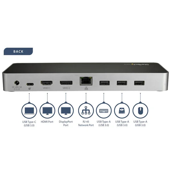 STARTECH DK30CHDDPPD – USB-C / 60W PD / HDMI / DP / 4x USB-A / Ethernet – Docking Station