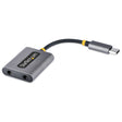 STARTECH USB-C Headphone Splitter | USB Type C Dual Headset Adapter w|Mic Input | USB C to 3.5mm Audio Adapter|Earphone Dongle | USB C to Audio Jack|Aux Output | 24-bit DAC (USBC-AUDIO-SPLITTER) (USBC-AUDIO-SPLITTER)