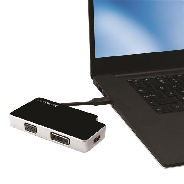STARTECH USB C Multiport Adapter - UHD 4K - USB C to VGA | DVI - USB C Adapter - USB-C VGA Multiport Adapter (CDPVGDVHDB)