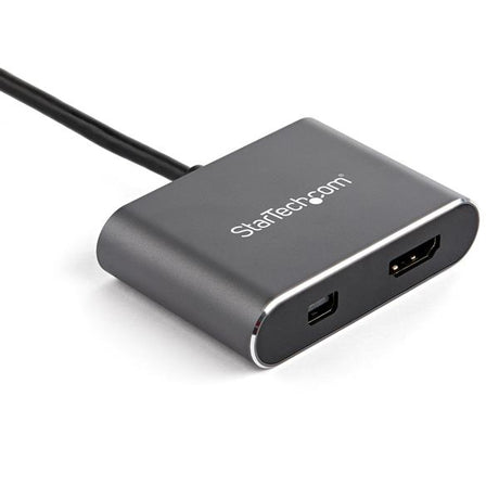 STARTECH USB C Multiport Video Adapter - 4K 60Hz USB-C to HDMI 2.0 or Mini DisplayPort 1.2 Monitor Adapter - USB Type-C 2-in-1 Display Converter HDMI|MDP HBR2 HDR - TB3 Compatible (CDP2HDMDP) (CDP2HDMDP)