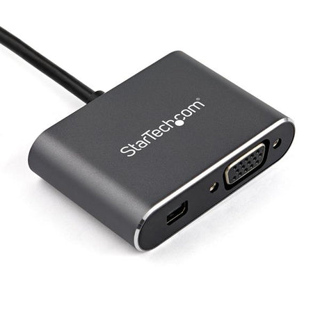 STARTECH USB C Multiport Video Adapter - USB-C to 4K 60Hz Mini DisplayPort 1.2 or 1080p VGA Monitor Adapter - USB Type-C 2-in-1 MDP HBR2 HDR|VGA Display Converter - TB3 Compatible (CDP2MDPVGA) (CDP2MDPVGA)
