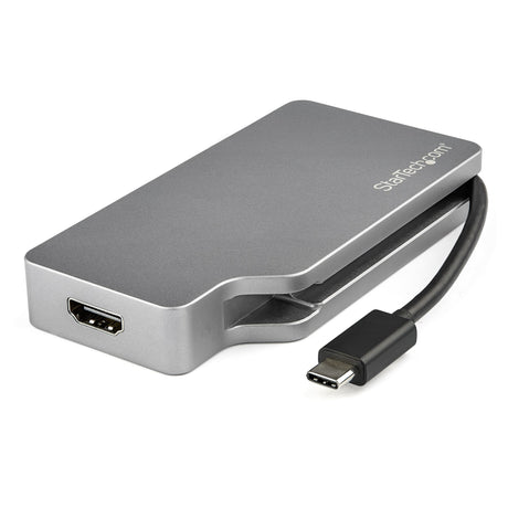 STARTECH USB C Multiport Video Adapter w | VGA | Mini DisplayPort or DVI - USB Type C Monitor Adapter to HDMI 2.0 or mDP 1.2 (4K 60Hz) - VGA or DVI (1080p) - Space Gray Aluminum (CDPVDHDMDP2G) (CDPVDHDMDP2G)