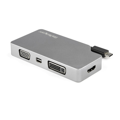 STARTECH USB C Multiport Video Adapter w | VGA | Mini DisplayPort or DVI - USB Type C Monitor Adapter to HDMI 2.0 or mDP 1.2 (4K 60Hz) - VGA or DVI (1080p) - Space Gray Aluminum (CDPVDHDMDP2G) (CDPVDHDMDP2G)