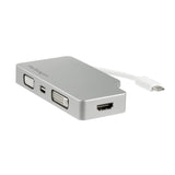 STARTECH USB C Multiport Video Adapter with HDMI | VGA | Mini DisplayPort or DVI - USB Type C Monitor Adapter to HDMI 1.4 or mDP 1.2 (4K) - VGA or DVI (1080p) - Silver Aluminum (CDPVGDVHDMDP) (CDPVGDVHDMDP)