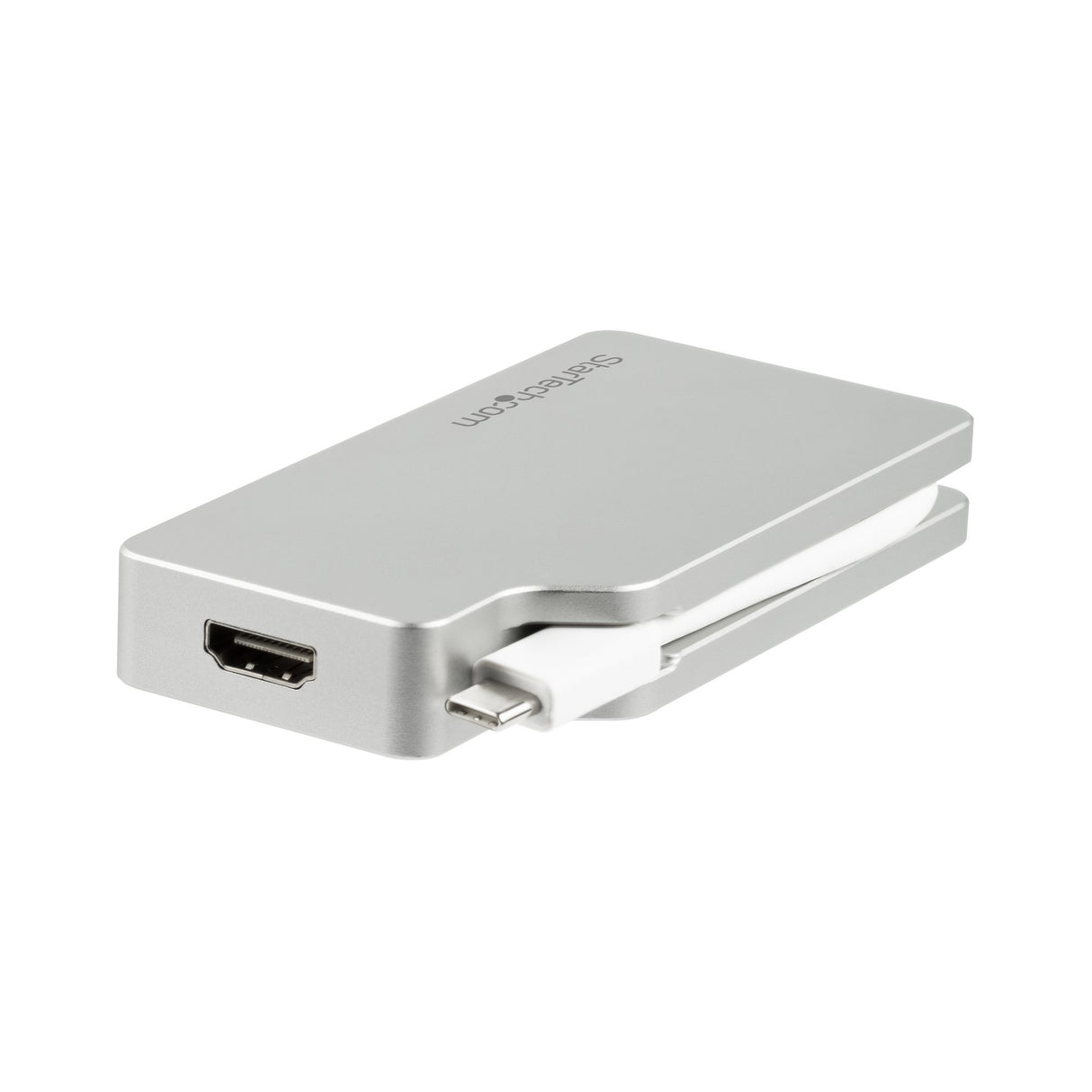 STARTECH USB C Multiport Video Adapter with HDMI | VGA | Mini DisplayPort or DVI - USB Type C Monitor Adapter to HDMI 1.4 or mDP 1.2 (4K) - VGA or DVI (1080p) - Silver Aluminum (CDPVGDVHDMDP) (CDPVGDVHDMDP)