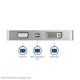 STARTECH USB C Multiport Video Adapter with HDMI | VGA | Mini DisplayPort or DVI - USB Type C Monitor Adapter to HDMI 1.4 or mDP 1.2 (4K) - VGA or DVI (1080p) - Silver Aluminum (CDPVGDVHDMDP) (CDPVGDVHDMDP)