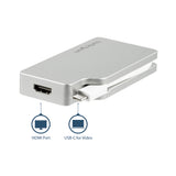 STARTECH USB C Multiport Video Adapter with HDMI | VGA | Mini DisplayPort or DVI - USB Type C Monitor Adapter to HDMI 1.4 or mDP 1.2 (4K) - VGA or DVI (1080p) - Silver Aluminum (CDPVGDVHDMDP) (CDPVGDVHDMDP)