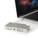 STARTECH USB C Multiport Video Adapter with HDMI | VGA | Mini DisplayPort or DVI - USB Type C Monitor Adapter to HDMI 1.4 or mDP 1.2 (4K) - VGA or DVI (1080p) - Silver Aluminum (CDPVGDVHDMDP) (CDPVGDVHDMDP)