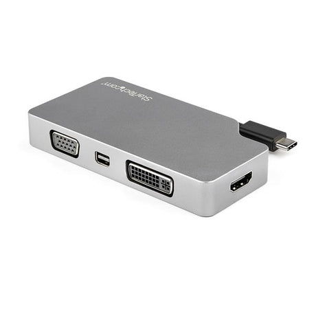 STARTECH USB C Multiport Video Adapter with HDMI | VGA | Mini DisplayPort or DVI - USB Type C Monitor Adapter to HDMI 1.4 or mDP 1.2 (4K) - VGA or DVI (1080p) - Space Gray Aluminum (CDPVDHDMDPSG) (CDPVDHDMDPSG)