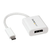 STARTECH USB C to DisplayPort Adapter - 4K 60Hz|8K 30Hz - USB Type-C to DP 1.4 HBR2 Adapter Dongle - Compact USB-C (DP Alt Mode)Monitor Video Converter - Thunderbolt 3 Compatible - White(CDP2DPW) (CDP2DPW)