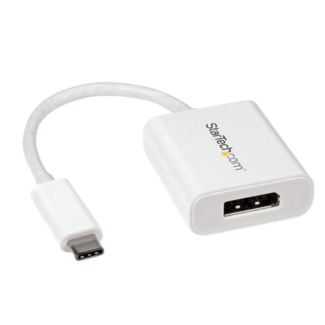 STARTECH USB C to DisplayPort Adapter - 4K 60Hz|8K 30Hz - USB Type-C to DP 1.4 HBR2 Adapter Dongle - Compact USB-C (DP Alt Mode)Monitor Video Converter - Thunderbolt 3 Compatible - White(CDP2DPW) (CDP2DPW)