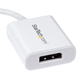 STARTECH USB C to DisplayPort Adapter - 4K 60Hz|8K 30Hz - USB Type-C to DP 1.4 HBR2 Adapter Dongle - Compact USB-C (DP Alt Mode)Monitor Video Converter - Thunderbolt 3 Compatible - White(CDP2DPW) (CDP2DPW)
