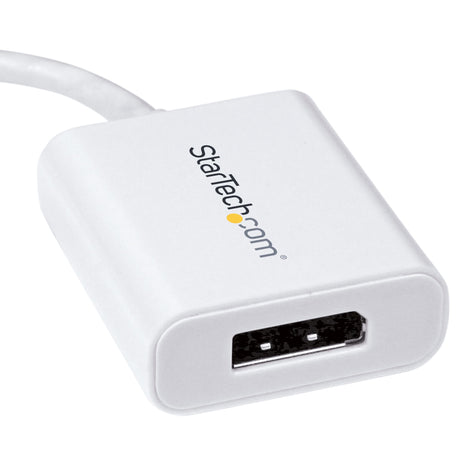 STARTECH USB C to DisplayPort Adapter - 4K 60Hz|8K 30Hz - USB Type-C to DP 1.4 HBR2 Adapter Dongle - Compact USB-C (DP Alt Mode)Monitor Video Converter - Thunderbolt 3 Compatible - White(CDP2DPW) (CDP2DPW)