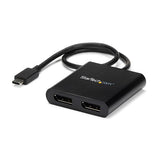 STARTECH USB-C to Dual DisplayPort 1.2 Adapter | USB Type-C Multi-Monitor MST Hub | Dual 4K 30Hz|1080p 60Hz DP Laptop Display Extender | Splitter | Extra-Long Built-In Cable | Windows (MSTCDP122DP) (MSTCDP122DP)