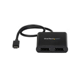 STARTECH USB-C to Dual DisplayPort 1.2 Adapter | USB Type-C Multi-Monitor MST Hub | Dual 4K 30Hz|1080p 60Hz DP Laptop Display Extender | Splitter | Extra-Long Built-In Cable | Windows (MSTCDP122DP) (MSTCDP122DP)
