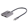 STARTECH USB-C to Dual Displayport 1.4 Adapter | USB Type-C Muliti-Monitor MST Hub | Dual 5K 60Hz DP Laptop Display Extender | Splitter | HDR | Extra-Long Built-In Cable | Windows Only (MST14CD122DP) (MST14CD122DP)