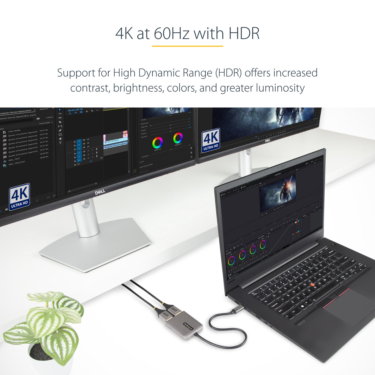 STARTECH USB-C to Dual Displayport 1.4 Adapter | USB Type-C Muliti-Monitor MST Hub | Dual 5K 60Hz DP Laptop Display Extender | Splitter | HDR | Extra-Long Built-In Cable | Windows Only (MST14CD122DP) (MST14CD122DP)