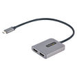 STARTECH USB-C to Dual HDMI MST HUB - Dual HDMI 4K 60Hz - USB Type C Multi Monitor Adapter for Laptop w| 1ft|30cm cable - DP 1.4 Multi-Stream Transport Hub - USB-C to HDMI Splitter (MST14CD122HD) (MST14CD122HD)