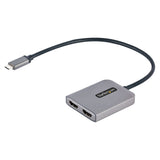 STARTECH USB-C to Dual HDMI MST HUB - Dual HDMI 4K 60Hz - USB Type C Multi Monitor Adapter for Laptop w| 1ft|30cm cable - DP 1.4 Multi-Stream Transport Hub - USB-C to HDMI Splitter (MST14CD122HD) (MST14CD122HD)