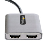 STARTECH USB-C to Dual HDMI MST HUB - Dual HDMI 4K 60Hz - USB Type C Multi Monitor Adapter for Laptop w| 1ft|30cm cable - DP 1.4 Multi-Stream Transport Hub - USB-C to HDMI Splitter (MST14CD122HD) (MST14CD122HD)
