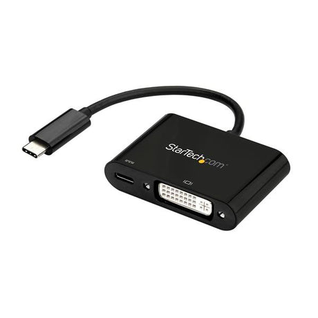 STARTECH USB C to DVI Adapter with Power Delivery - 1080p USB Type-C to DVI-D Single Link Video Display Converter w| Charging - 60W PD Pass-Through - Thunderbolt 3 Compatible - Black (CDP2DVIUCP) (CDP2DVIUCP)