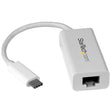 STARTECH USB C to Gigabit Ethernet Adapter - White - USB 3.1 to RJ45 LAN Network Adapter - USB Type C to Ethernet (US1GC30W) (US1GC30W)