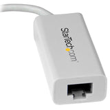 STARTECH USB C to Gigabit Ethernet Adapter - White - USB 3.1 to RJ45 LAN Network Adapter - USB Type C to Ethernet (US1GC30W) (US1GC30W)